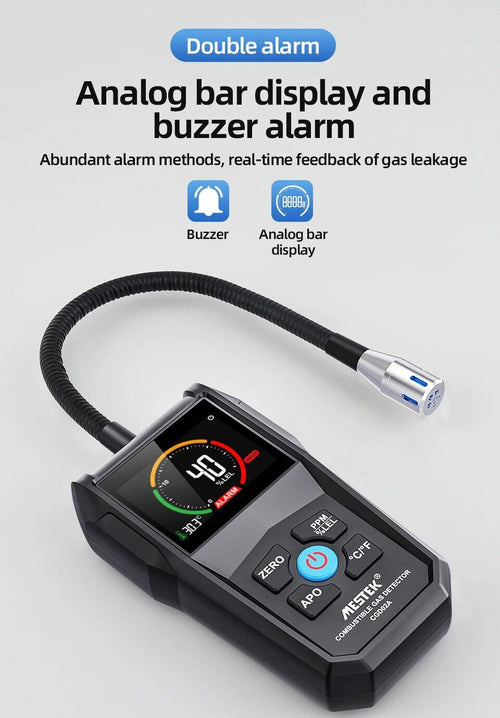 Combustible Gas Leak Detector Flammable Natural Gas Tester Meter Air Analyzer
