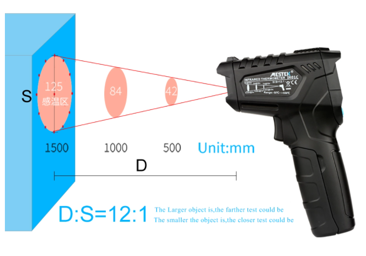 Non Contact Infrared Thermometer Temperature Meter IR Gun -50 to 380 °C Mestek