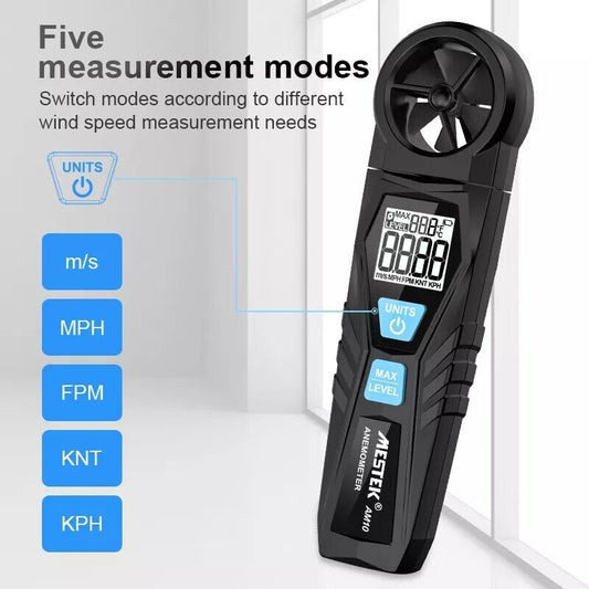 Anemometer Digital Wind Speed Temperature Meter Gauge Tester Mestek