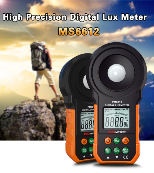 Lux Light Meter 0-200,000 Digital & Analog LCD Display Measuring Light PM6612
