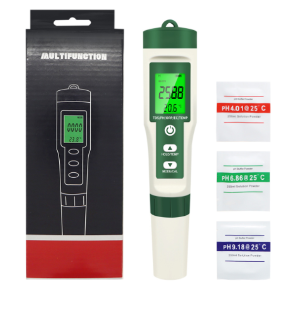 pH EC TDS Salinity ORP SG H2 NSF MΩ Temp 10 in 1 Meter Monitor Tester Reader