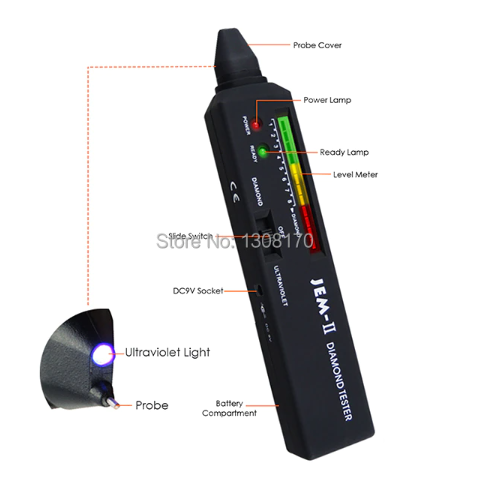 Diamond Tester Gemstone Jeweler Tool Tests Via Ultraviolet UV Light For Fakes