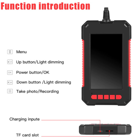 Endoscope Industrial 4.3 Inch LCD Color Screen 1080P with LEDs & 5m Cable WP