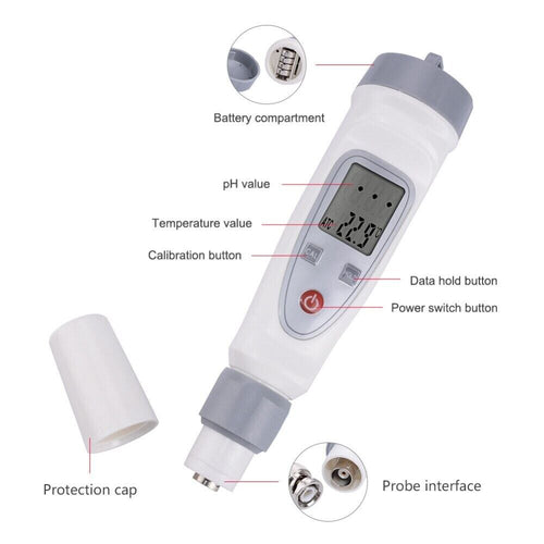 PH Meter Portable Digital Water Quality Tester Reader Tests 0-14 PH-20W