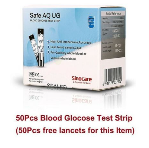 Blood Glucose Test Strips 50 Pack For The Safe AQ UG 2 in1 Multifunction Meter