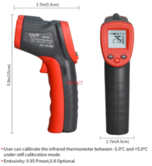 Non Contact Infrared Thermometer Temperature -50-380°C Laser Temp Gun IR WT320