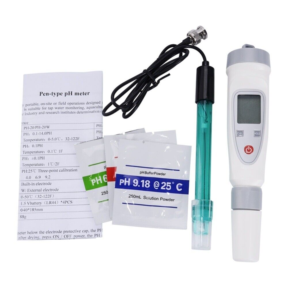 PH Meter Portable Digital Water Quality Tester Reader Tests 0-14 PH-20W