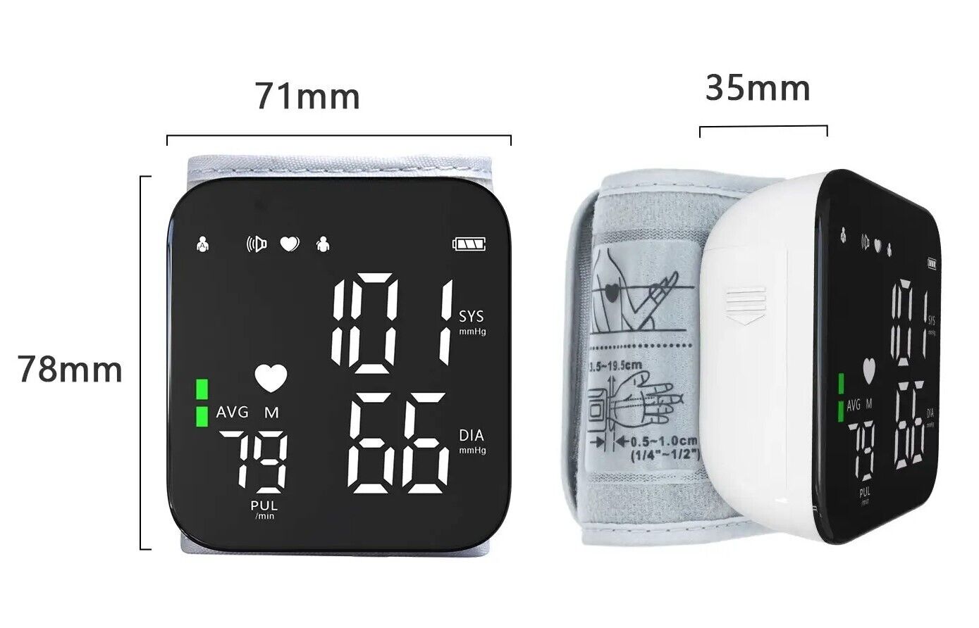 Blood Pressure Measuring Instrument Electronic Sphygmomanometer Wrist Type