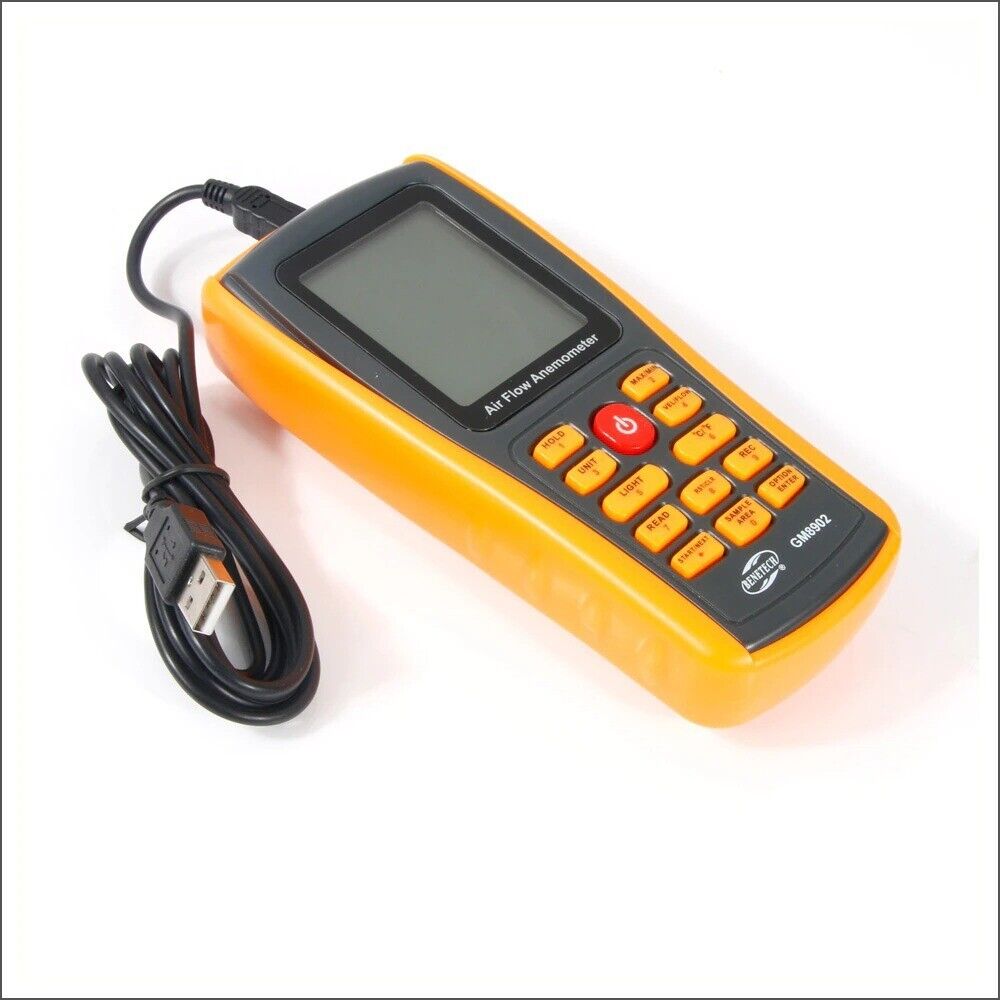 Digital Anemometer Wind Speed Air Velocity Temperature Meter 0-45M/S Logger