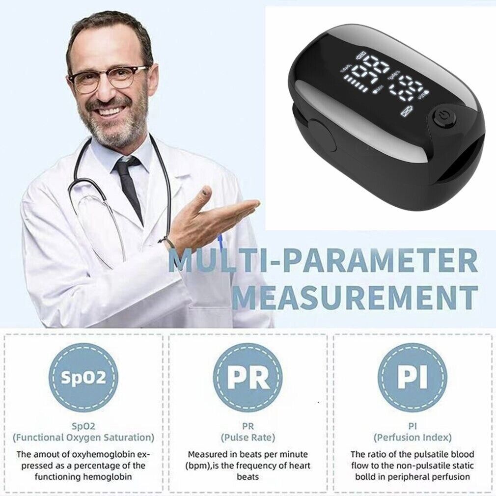 Pulse Oximeter Blood Oxygen Saturation Meter Heart Rate Monitor LED Display