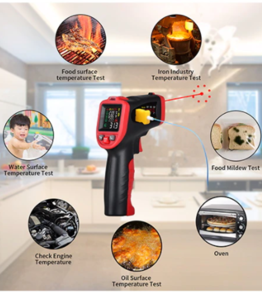 Non Contact Infrared Thermometer -50-650°C K Type Thermocouple Mildew UV Light