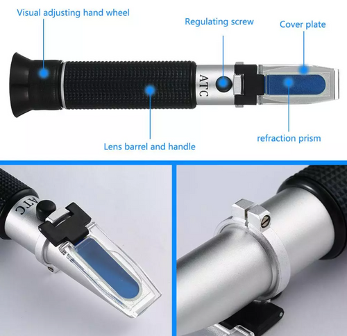 Refractometer Alcohol 0-80% ATC Measures Liquor Wine Spirit Beer Handheld