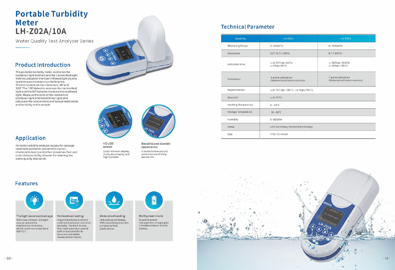 Turbidity Meter Total Suspended Solids LH-Z10A 0 to 1000 NTU Tester Analyzer