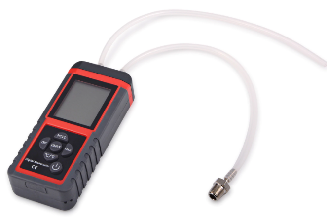 Digital Manometer Differential Air Pressure Meter ±2.999Psi Gauge High