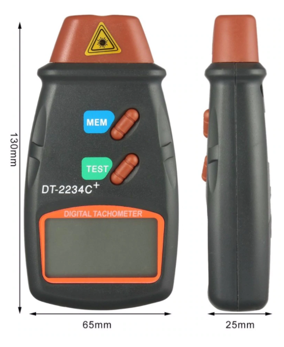 Non Contact Digital Laser Photo Tachometer RPM Tach Tester Meter LCD  DT-2234C+