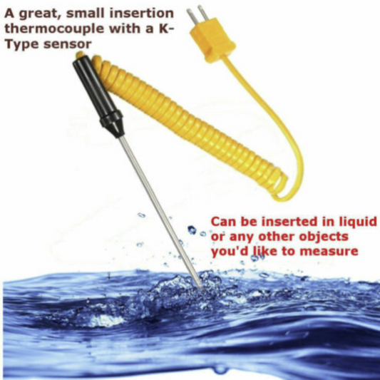 Digital Sensor K-Type 75 mm Thermocouple Probe High Temperature Stainless Steel