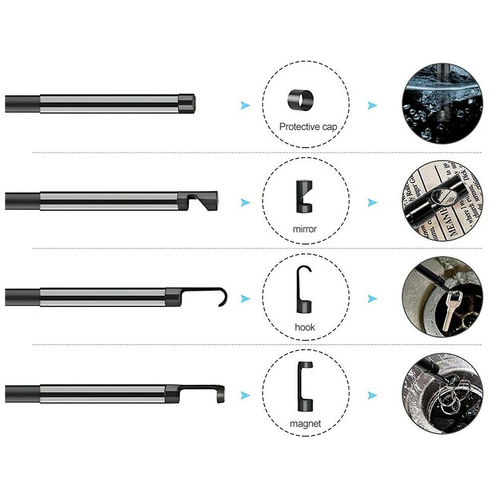 Endoscope Borescope Camera 5m Cable Waterproof Industrial 8mm Lens 10080P