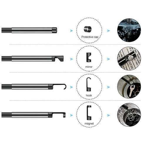 Endoscope Borescope Camera 5m Cable Waterproof Industrial 8mm Lens 10080P