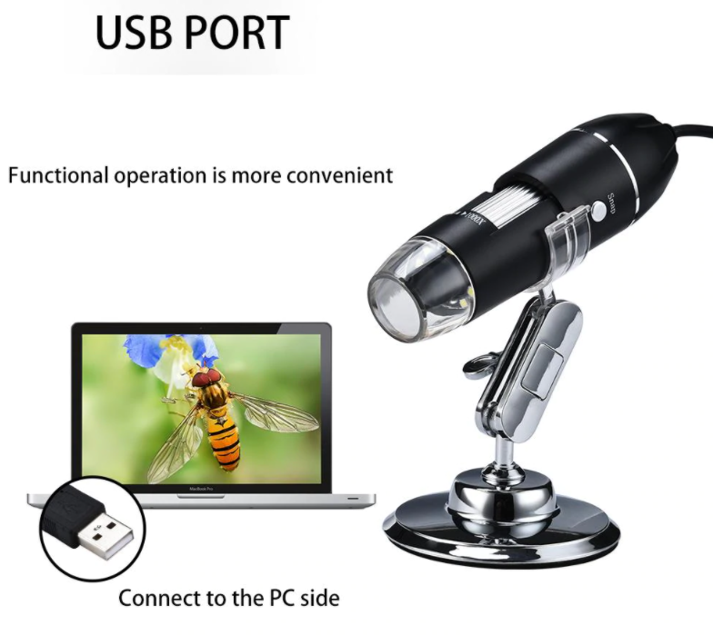 Microscope Digital 1600 x Magnification USB OTG 8-LED Light AU