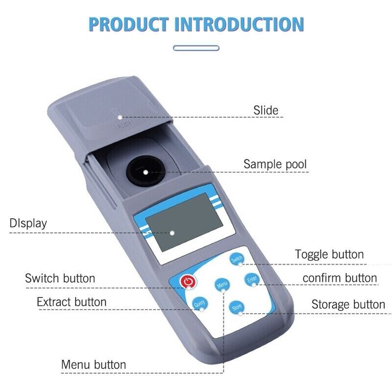 Digital Turbidimeter Turbidity Meter Measures Tester Analyzer 0-1000NTU