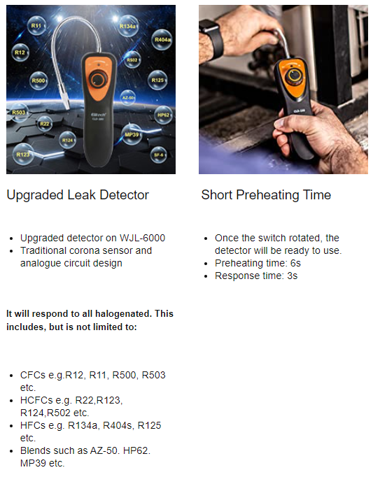 Leak Detector Refrigerant Halogen Freon Gas HVAC CFCs HCFCs HFCs Analyzer CLD-100