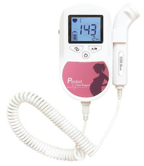Fetal Doppler Baby Heart Beat Rate Monitor Sound C Pink 3MHZ Probe CONTEC