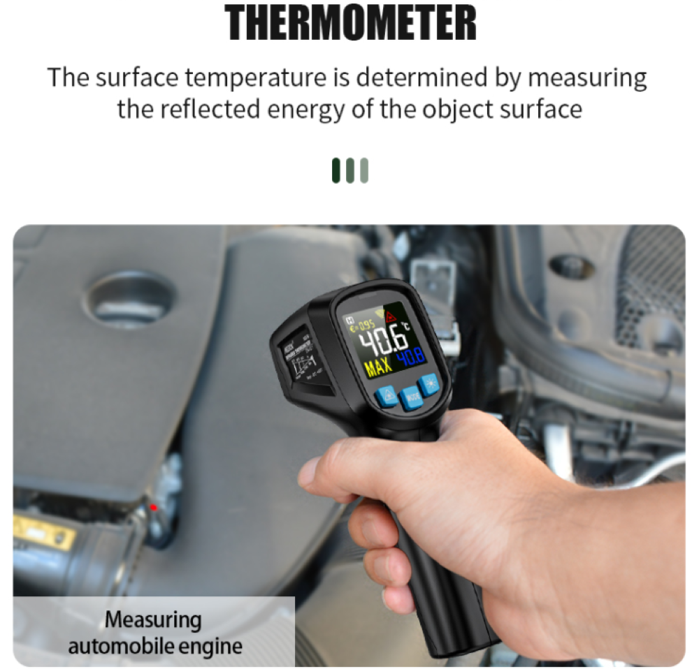 Non Contact Infrared Thermometer -50 to 400 °C Temperature Laser Gun  MESTEK IR