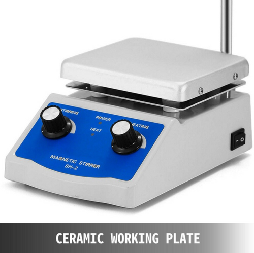 Magnetic Stirrer Hot Plate Stirring 1000ml 0 to 380℃ Dual Control Stir Heat SH-2
