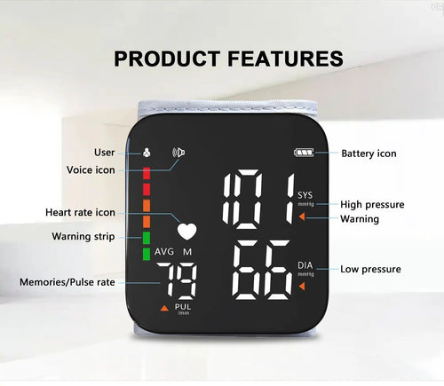 Blood Pressure Measuring Instrument Electronic Sphygmomanometer Wrist Type