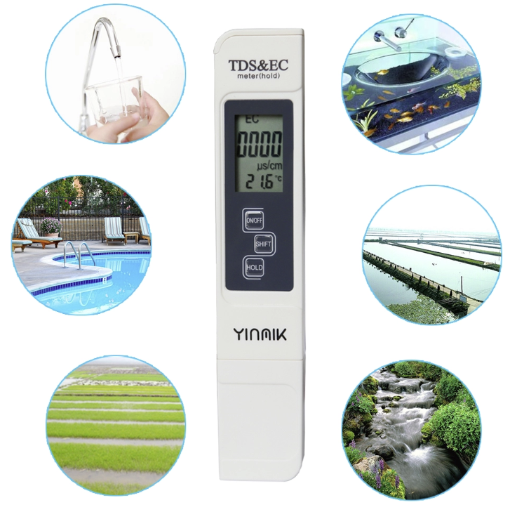 pH EC TDS  Pen Testers LCD Digital Display Water Quality Monitor Test 2 Meters