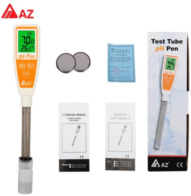 pH Meter Measures Reads 0-14 Tests Tester 12cm long Probe Self Calibration IP65