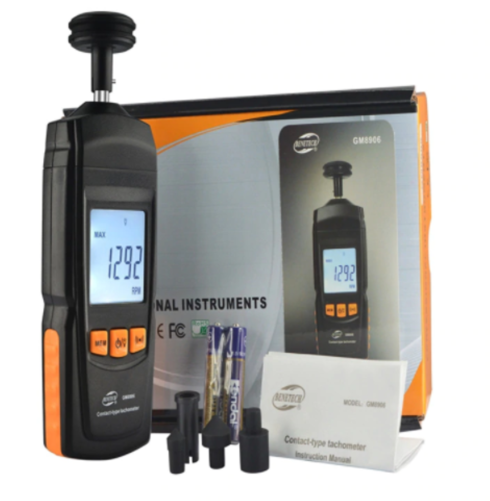 Contact Type LCD Digital Tachometer 05-19999 RPM Tach Tester Meter GM8906