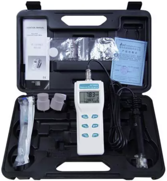 Dissolved Oxygen Meter Measures Temp & DO 99 Memory Function Probe AZ8403