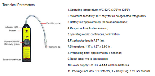 Leak Detector Refrigerant Hvac Halogen Gas Freon Sensor High Accuracy Eletech