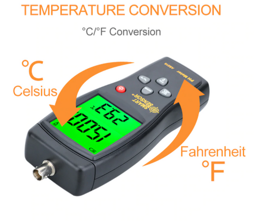 pH Temp Meter Tester Monitor LCD Measure Instrument Water Smart Sensor AS218