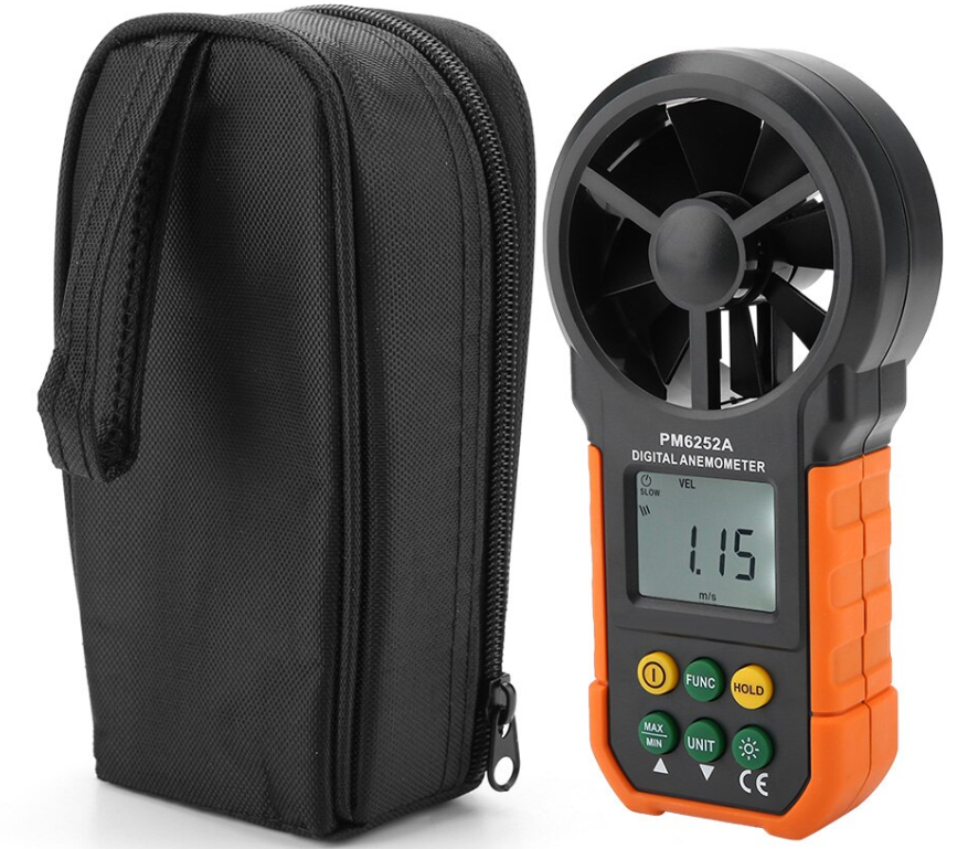 Anemometer Digital Wind Speed Air Volume Temperature Measuring Meter PM6252A