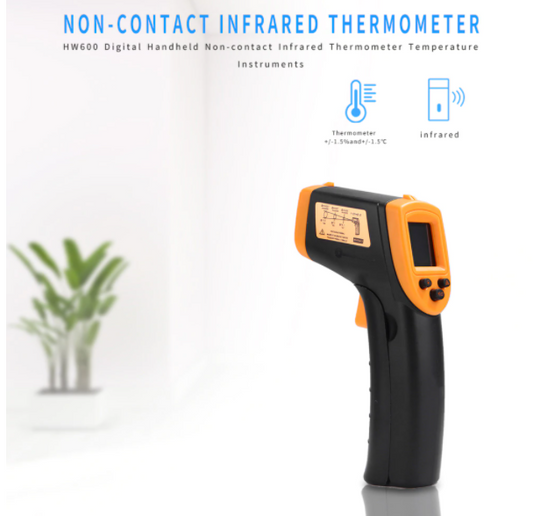 Non Contact Temperature Gun -50-600℃ Non-Contact Digital Laser Infrared IR Thermometer HW600