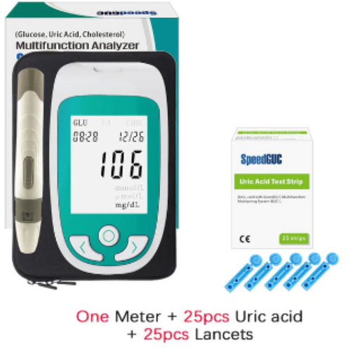 Uric Acid Blood Monitor Meter 25 Test Strips & 25 Lancets Includes Lancet