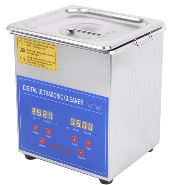 Ultrasonic Cleaner 2L Ultra Sonic Bath Cleaning Timer Heat Digital Stainless