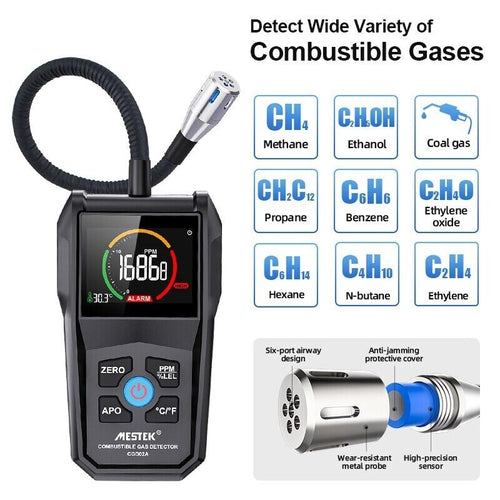 Combustible Gas Leak Detector Flammable Natural Gas Tester Meter Air Analyzer