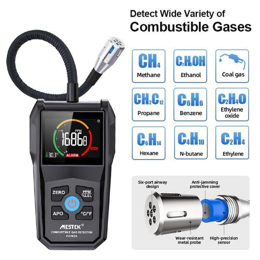Gas Leak Detector Flammable Natural Gas Tester Meter Combustible  Air Analyzer