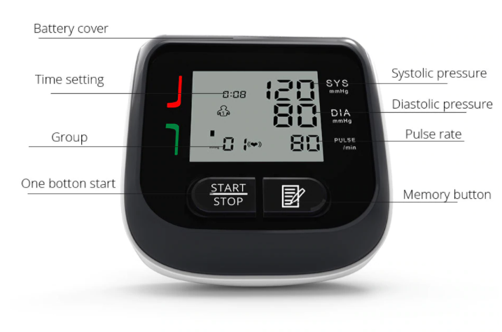 Wrist Blood Pressure Monitor Meter Portable Automatic LCD Display Adjustable