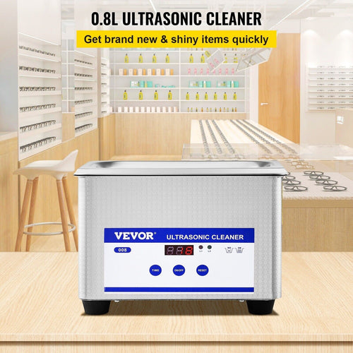 Ultrasonic Cleaner Bath Digital Portable 0.8L 800ml Tank With Timer VEVOR