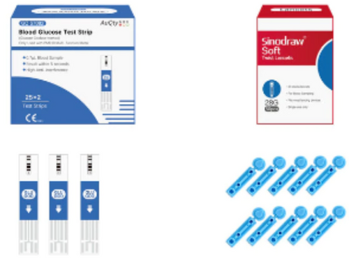 Blood Glucose Test Strips 25 Pack for AuQty GUK Meter 3 in1 Multifunction PM910
