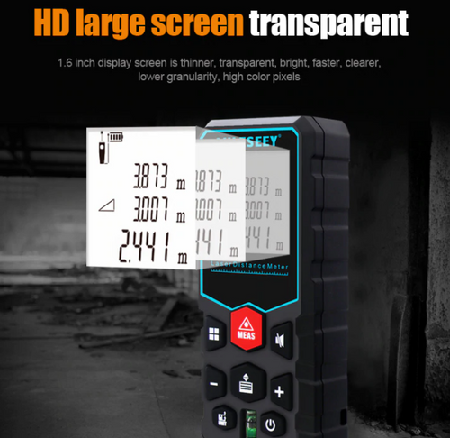 Laser Distance Meter Measurement 60m Rangefinder Digital Measuring Tape Range