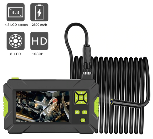 Endoscope Industrial 4.3 Inch LCD Color Screen 5m Cable  1080P with 8 LEDs