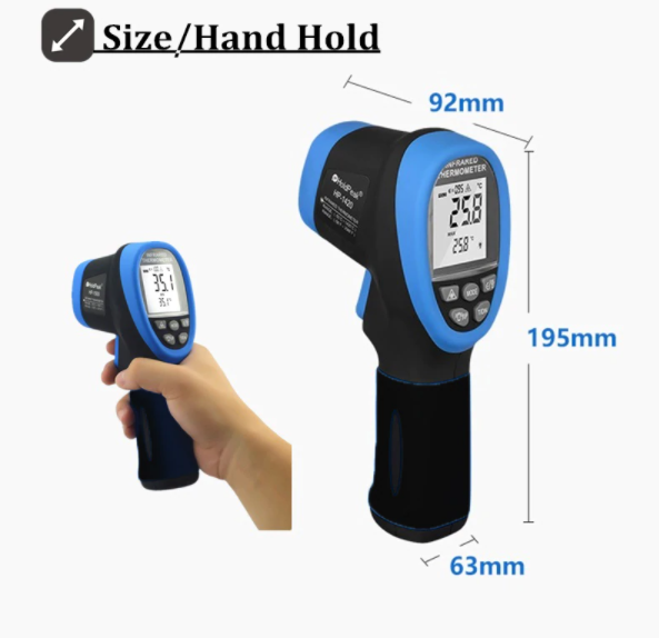 Infrared Thermometer -50-800℃  IR Temperature Gun Noncontact HP-985C