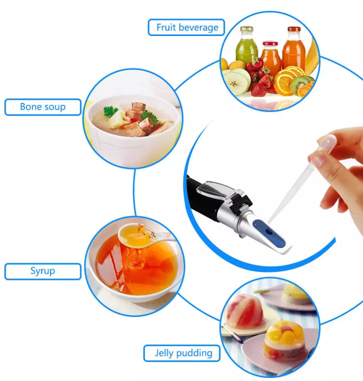 Refractometer 0-90% Brix ATC Handheld Tester for Sugar In Fruit Juice