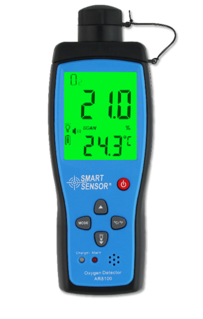 Oxygen Meter Detector O2 Gas Analyzer Reads Monitor In Air Tester 0-25% AR8100