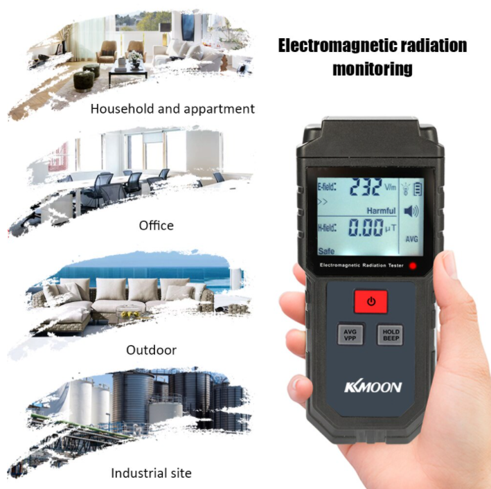 EMF Tester Meter Electromagnetic Radiation Electric & Magnetic Detector Reader